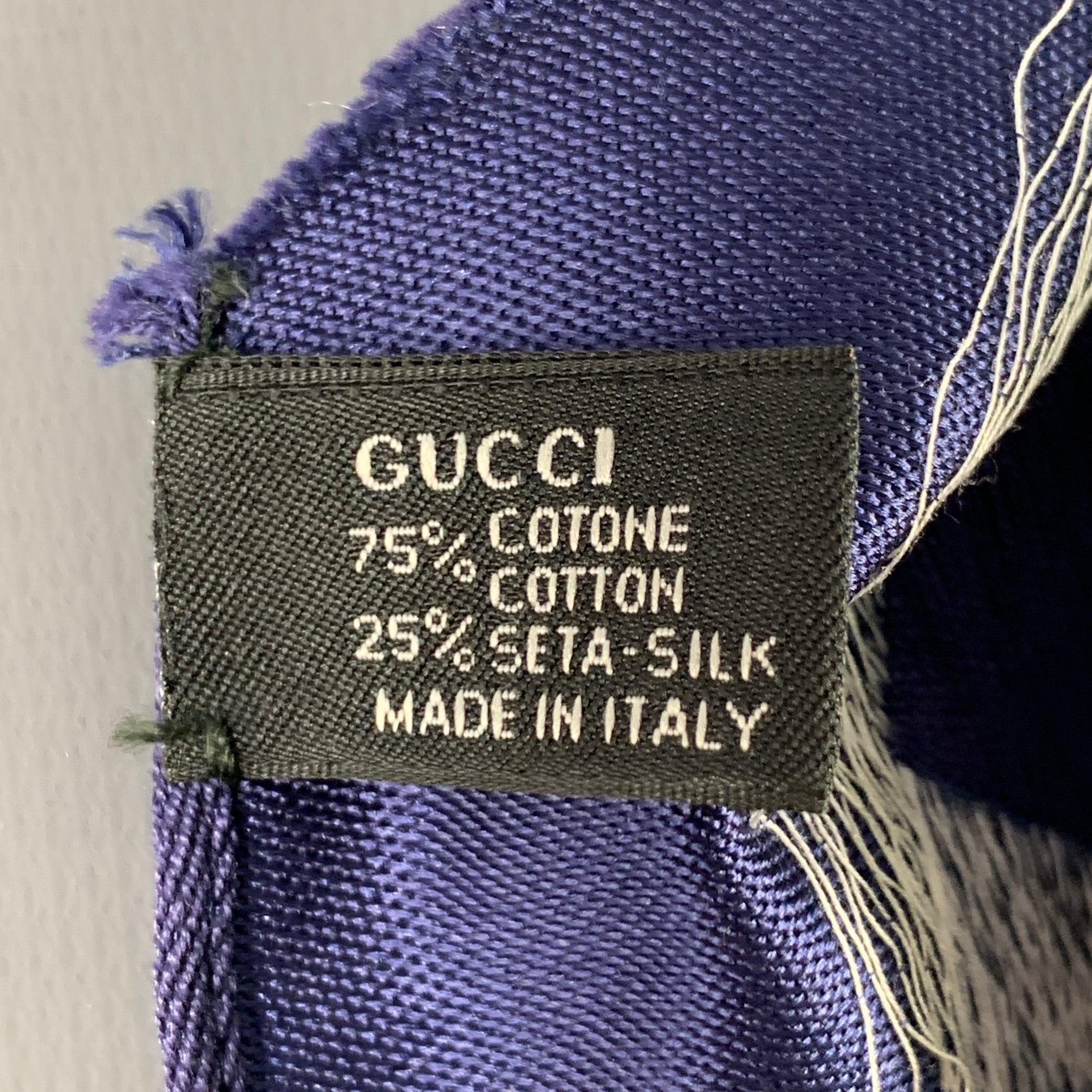 Men's GUCCI Grey Navy Orange Stripe Skinny Silk Tie For Sale
