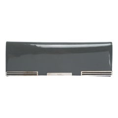 Gucci Grey Patent Leather Sigrid Flap Clutch