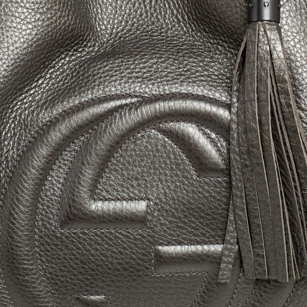 Gucci Grey Pebbled Leather Soho Working Tote 4