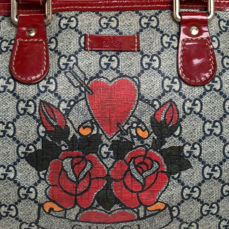 Gucci GG Plus Tattoo Hearts and Roses Tote, Gucci Handbags