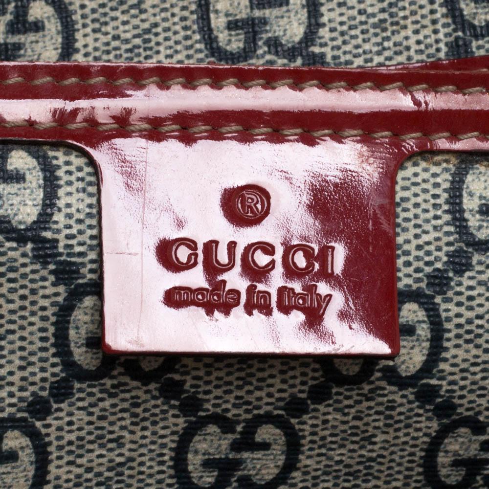 Gucci Grey/Red Heart Tattoo GG Supreme Canvas and Leather Medium Joy Boston Bag 1
