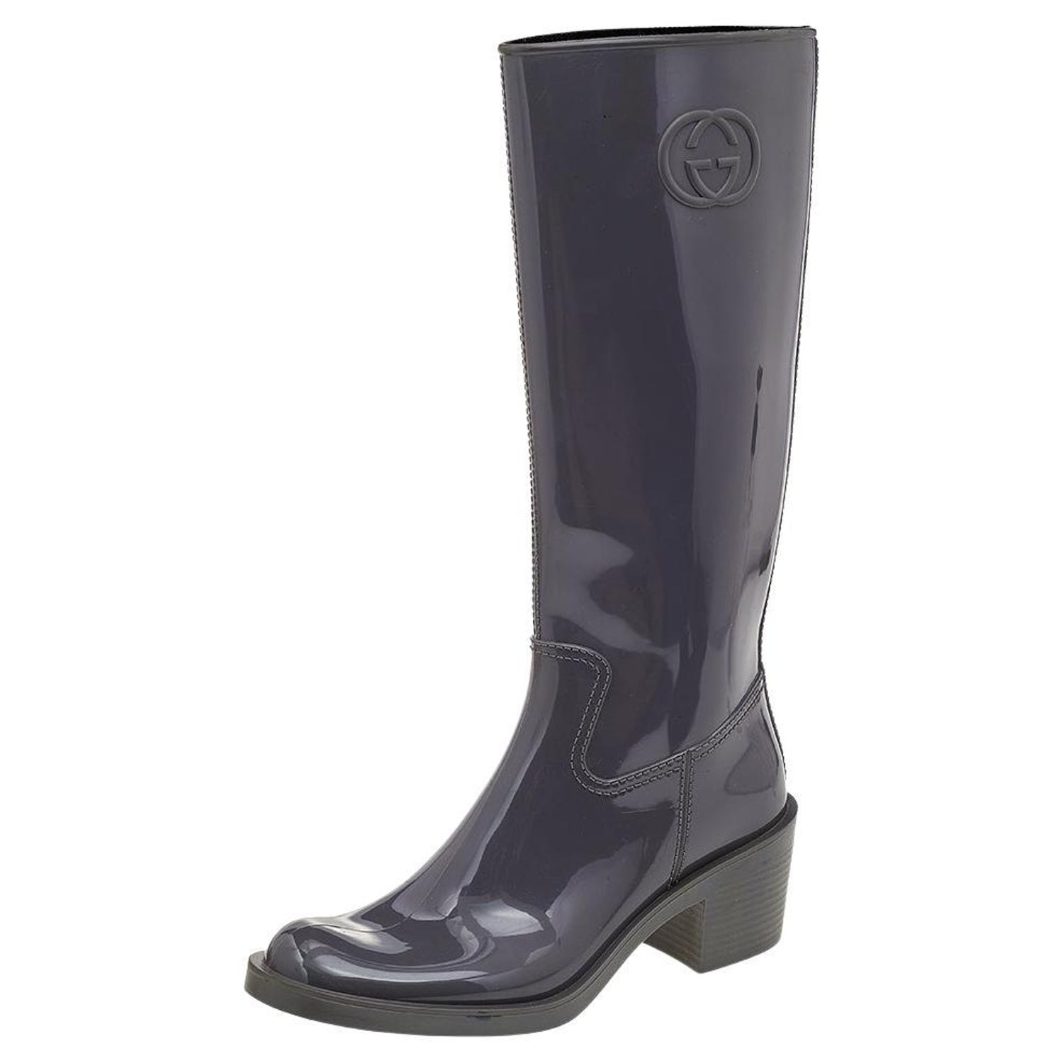 Gucci Grey Rubber Rain Boots Size 38 at 1stDibs