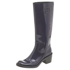 Gucci Grey Rubber Rain Boots Size 38