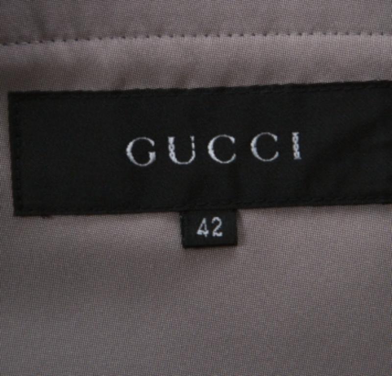 Gucci Grau Seidenmischung Knopfleiste Tailored Blazer M Damen im Angebot