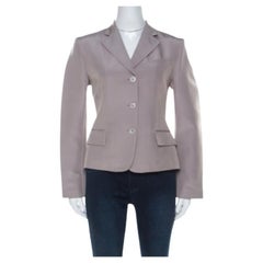 Gucci Grey Silk Blend Button Front Tailored Blazer M