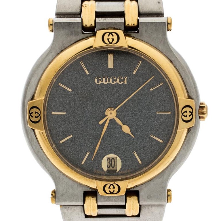 Gucci Grey Stainless Steel 9000M Women's Wristwatch 32MM at 1stDibs