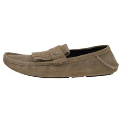 Gucci - Mocassins à franges en daim gris, taille 43.1