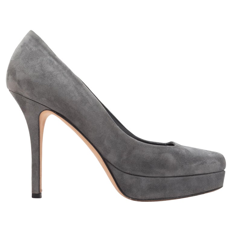 Gray Python Pump Gucci Grey Suede Platform Pumps For Sale at 1stDibs
