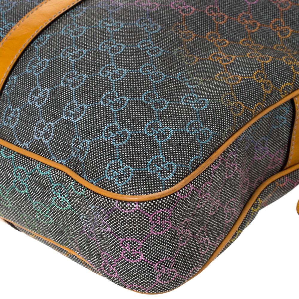 Gucci Grey/Tan GG Supreme Canvas and Leather Briefcase 1