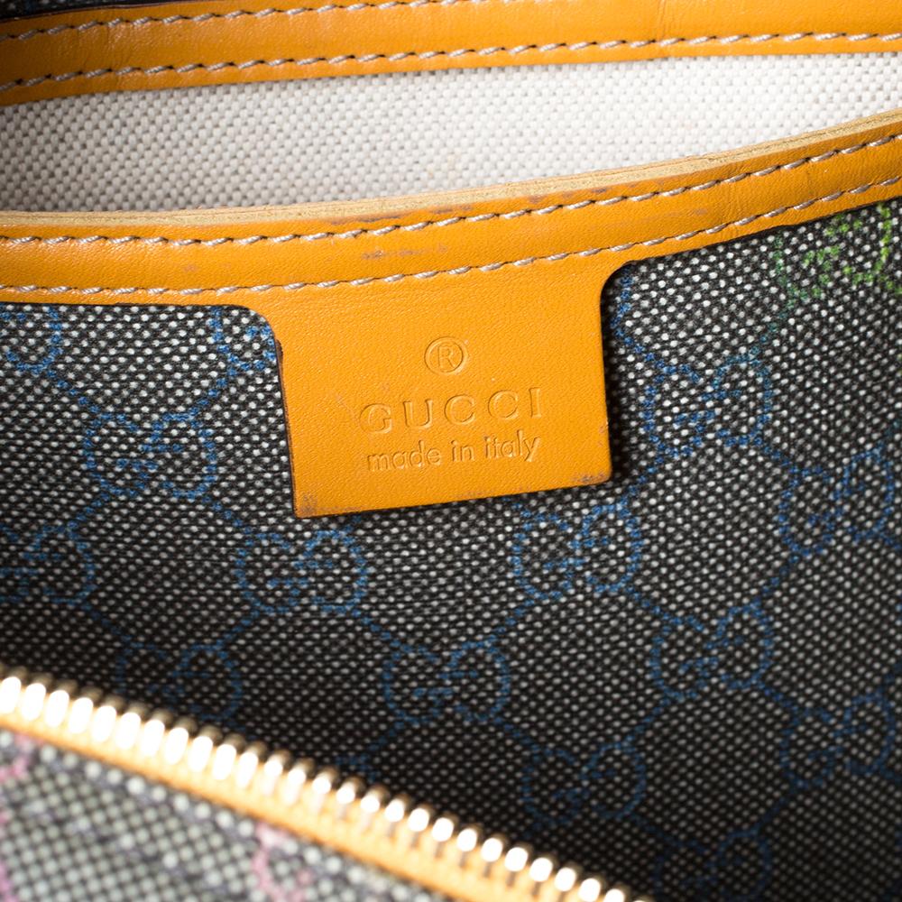 Gucci Grey/Tan GG Supreme Canvas and Leather Briefcase 3