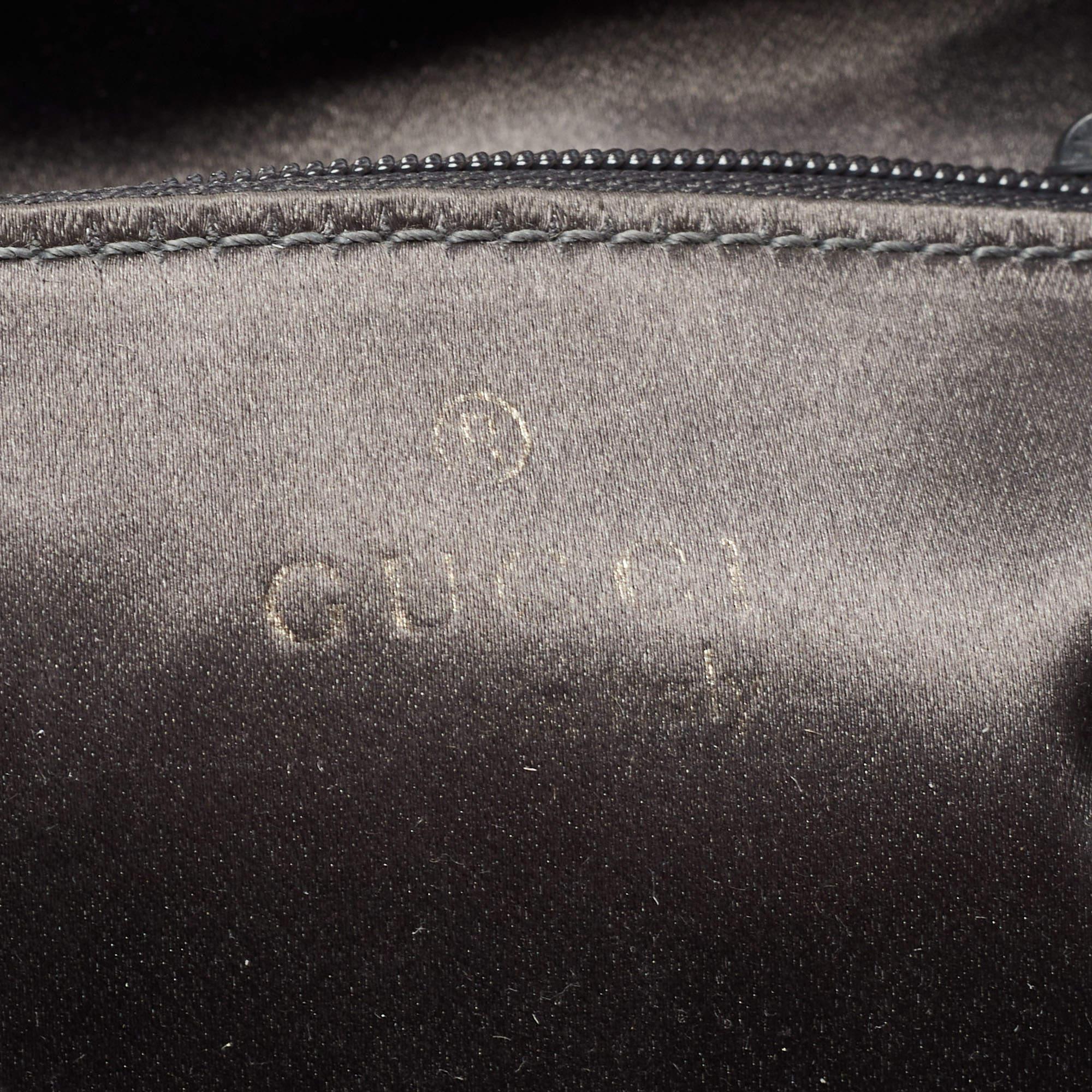 Gucci Grey Velvet Ring Loop Handle Bucket Bag 4