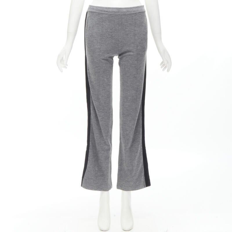 Gucci - Pantalon de survêtement large en viscose de coton grise avec bande latérale noire XS en vente 6