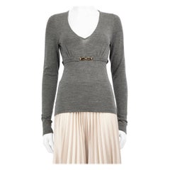 Gucci Grey Wool Waist Belt Top Size S