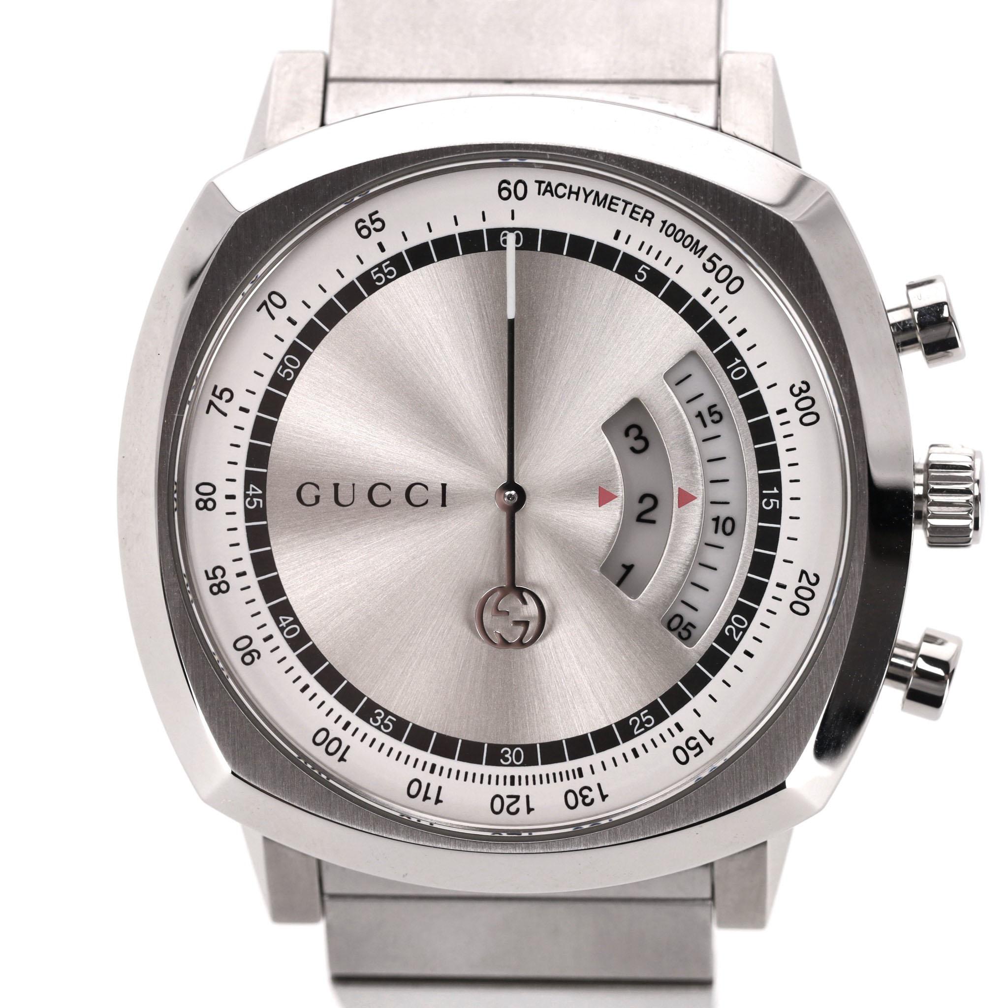 Gucci Grip Chronograph Stainless Steel Watch 40mm For Sale 2