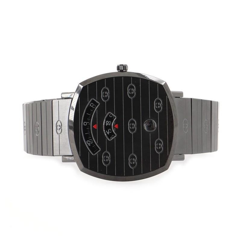 Gucci Grip Date Quartz Watch PVD Stainless Steel 38 In Good Condition In New York, NY