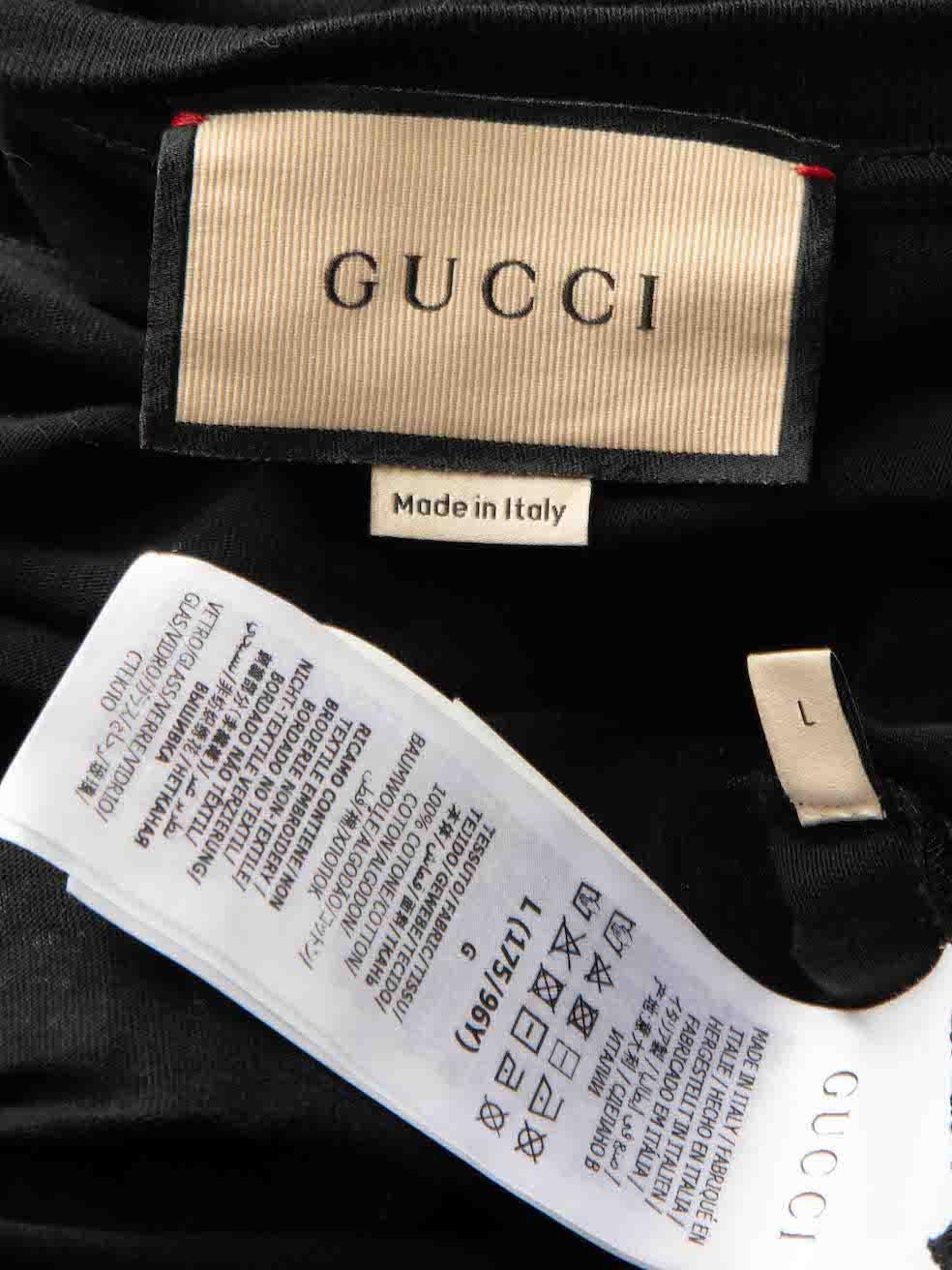 Gucci Gucci Schwarz verschönert Lemon Logo T-Shirt Größe L Damen im Angebot