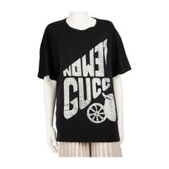 Gucci Gucci Black Embellished Lemon Logo T-Shirt Size L