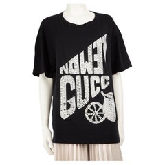 Gucci Gucci Black Embellished Lemon Logo T-Shirt Size L