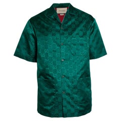 Gucci, Gucci GG Canvas nylon bowling shirt in green