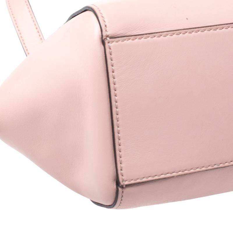 Gucci Light Pink Leather Nymphaea Bamboo Handle Tote 1