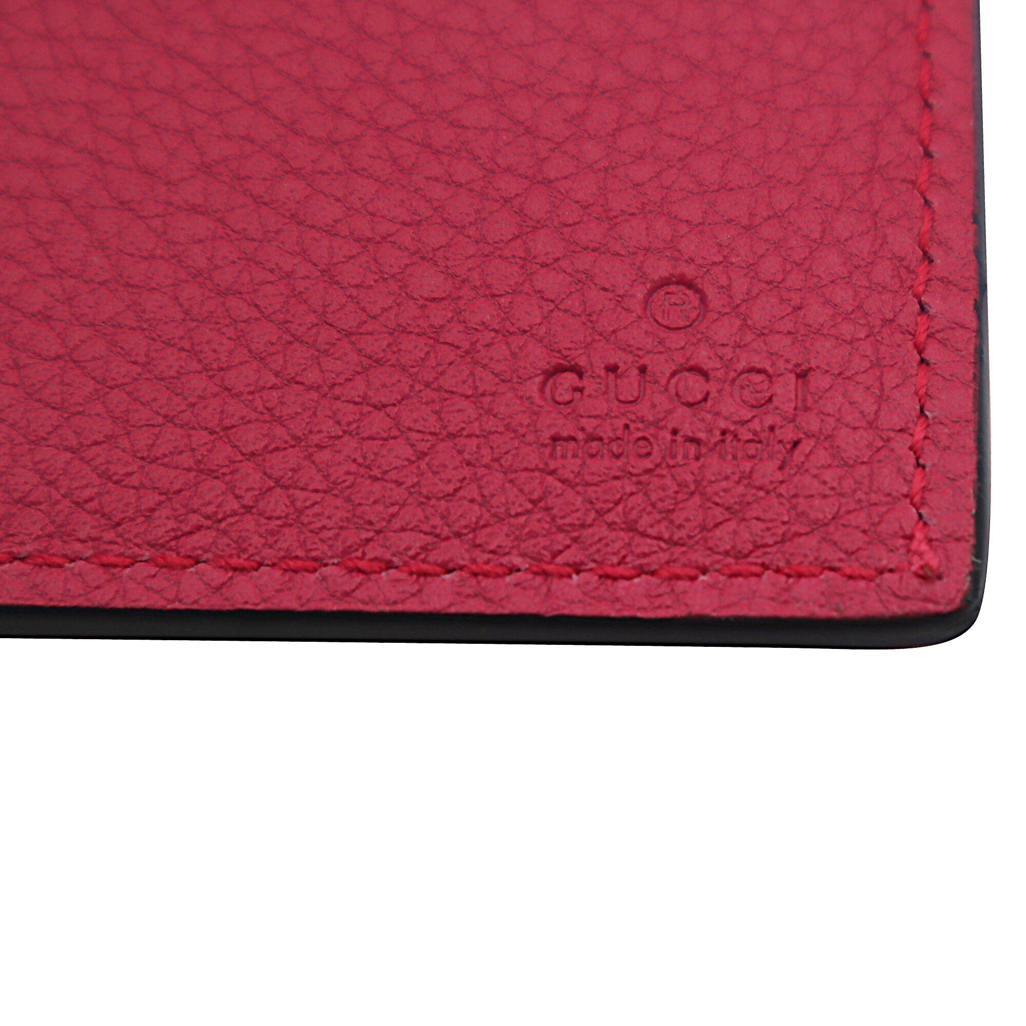 Gucci Gucci Print Leather Bi-fold Pink Unisex Wallet  4