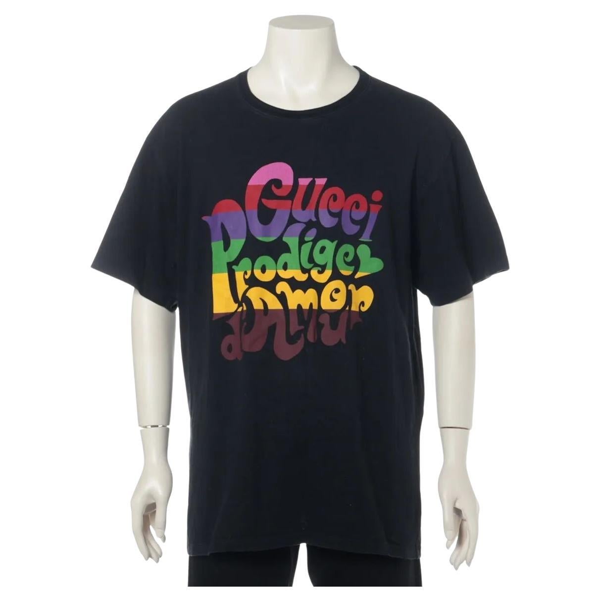Gucci - T-shirt en coton "Gucci Prodige D'Amour" - Noir en vente