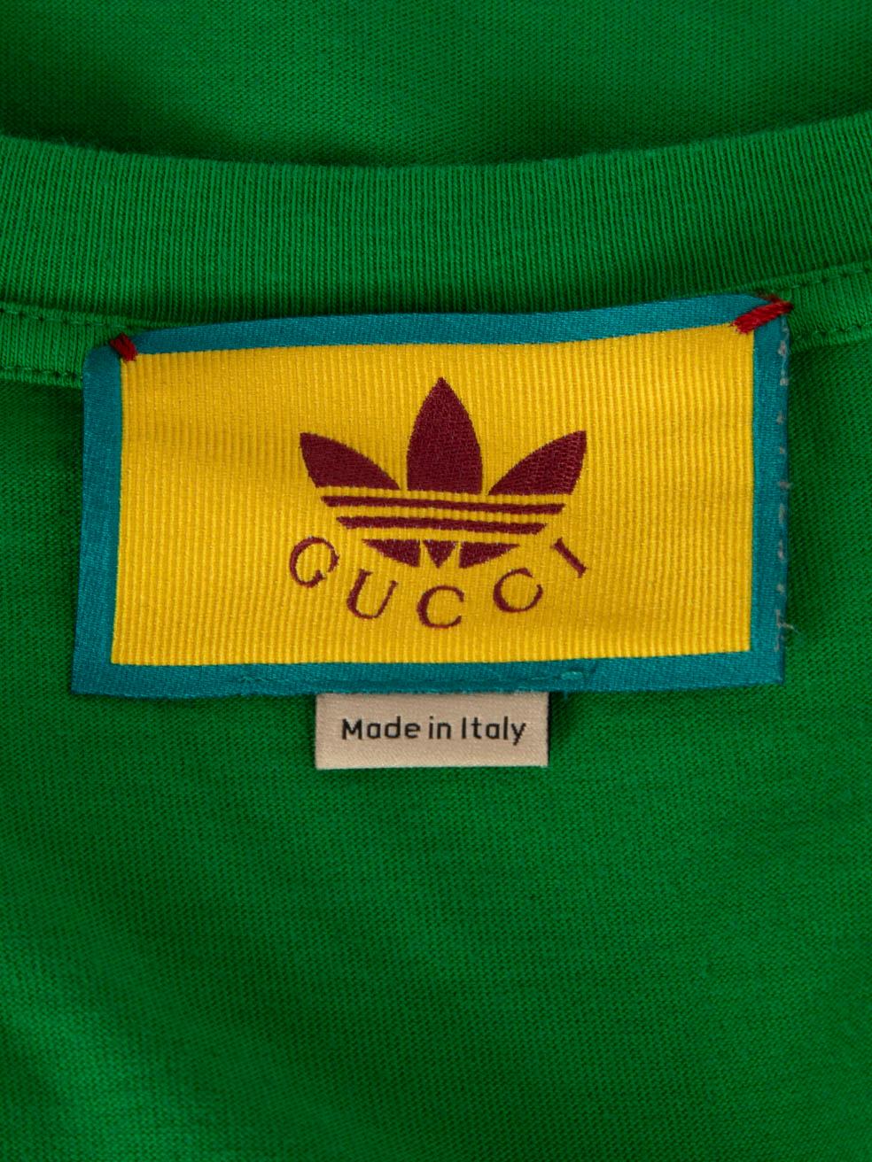 Women's Gucci Gucci x Adidas Green Oversized Printed T-Shirt Size S