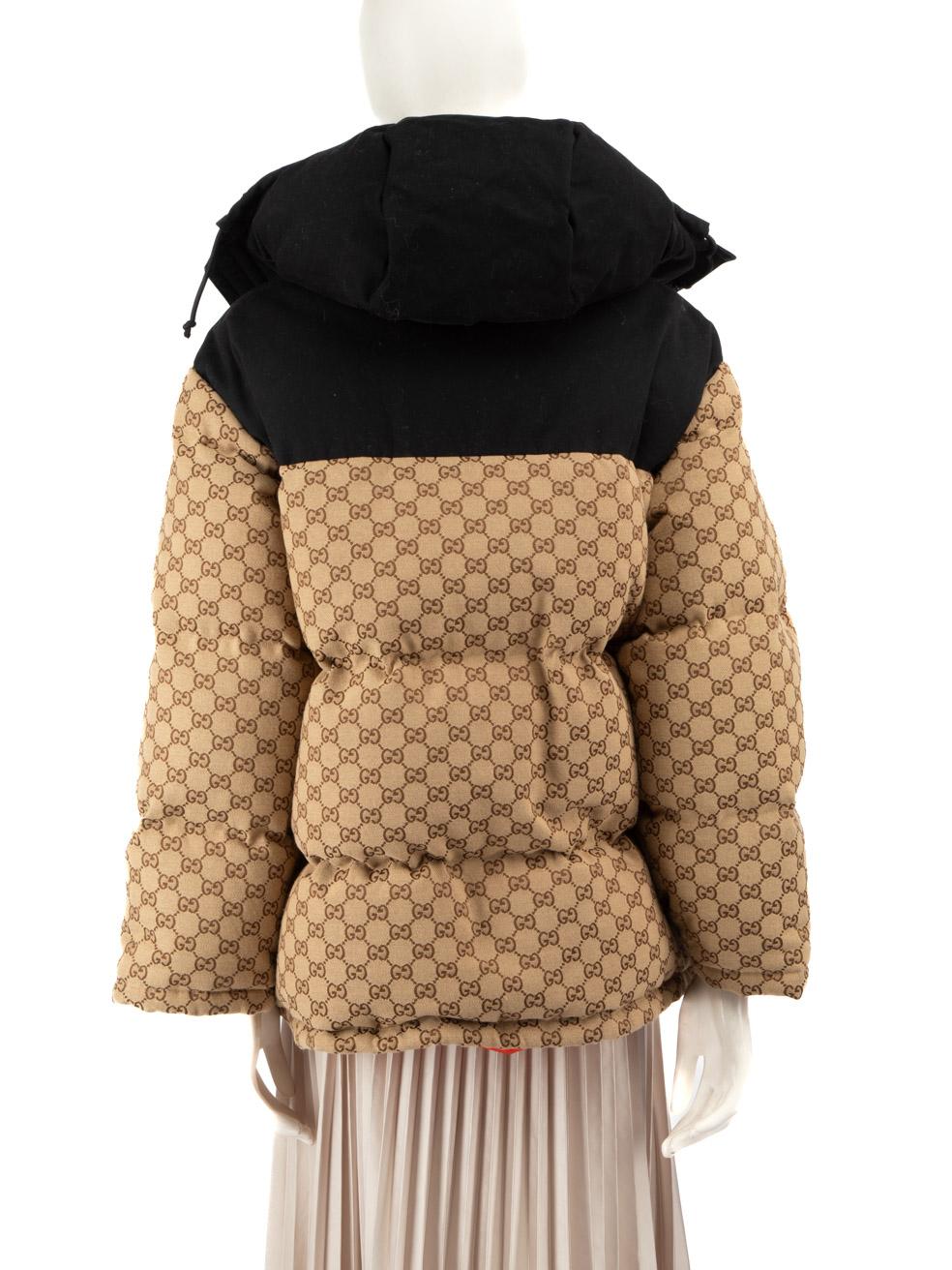 Beige Gucci Gucci x The North Face 2021 Brown Supreme GG Quilted Puffer Coat Size XXS