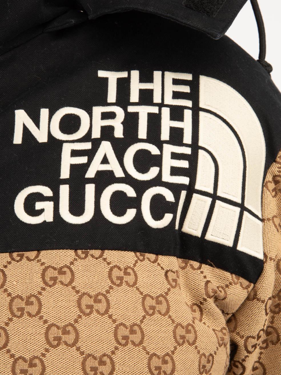 Women's Gucci Gucci x The North Face 2021 Brown Supreme GG Quilted Puffer Coat Size XXS