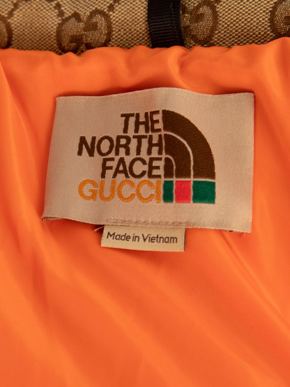Gucci Gucci x The North Face Brown GG Logo Puffer Size M Pour femmes en vente
