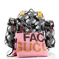 Gucci Gucci x The North Face Flap Backpack Printed Nylon Large