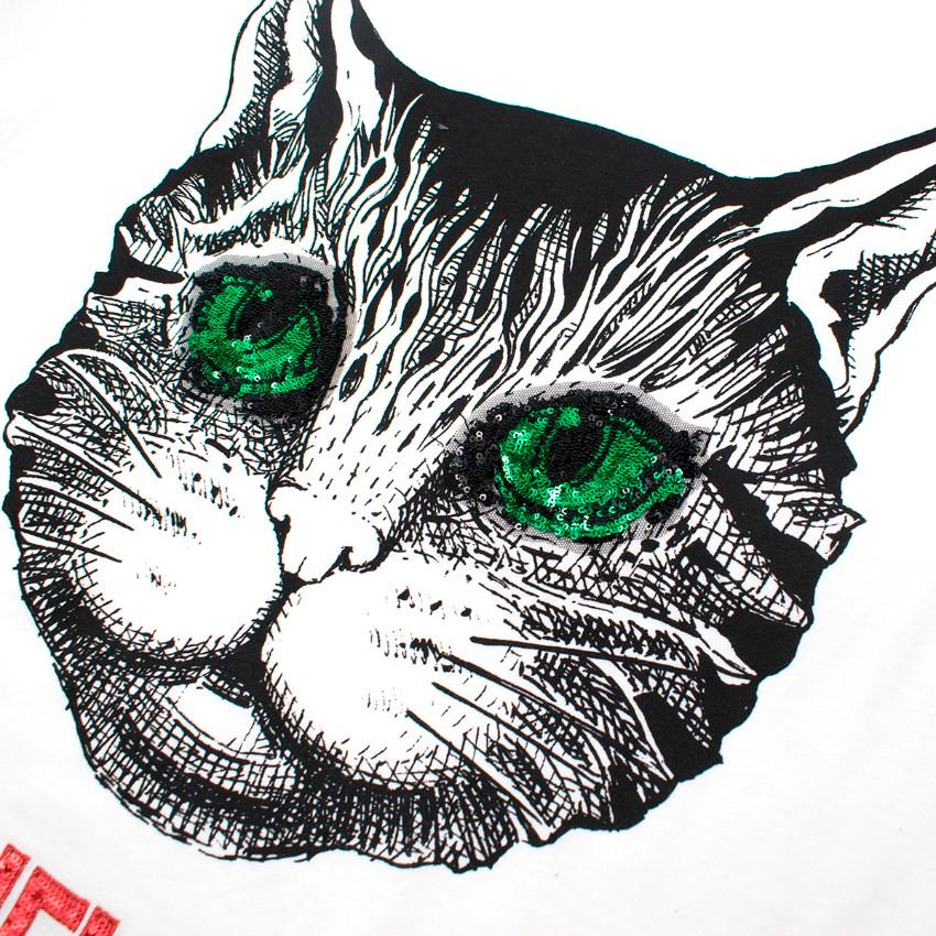 Camiseta Gucci Guccification Cat-Print US 0-2 Gris