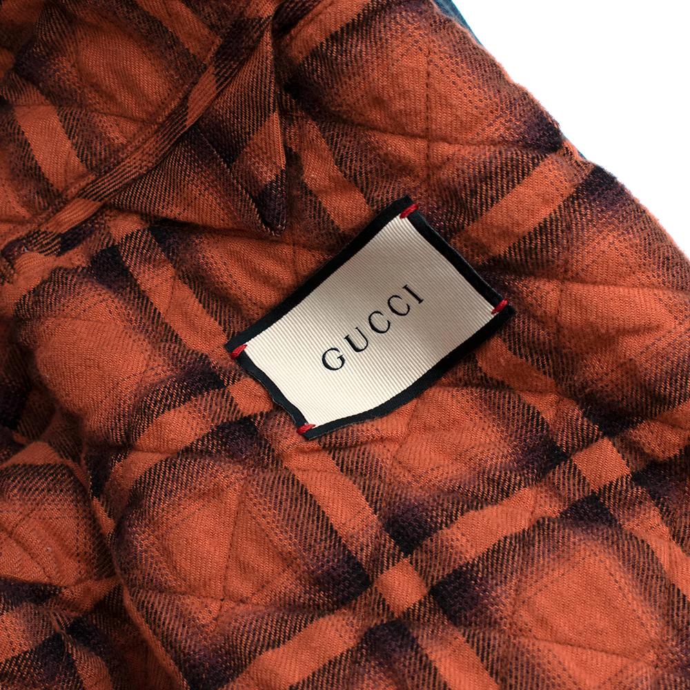 Black Gucci Guccification Denim Jacket with Mink Fur Trim & Shearling Collar - US 2