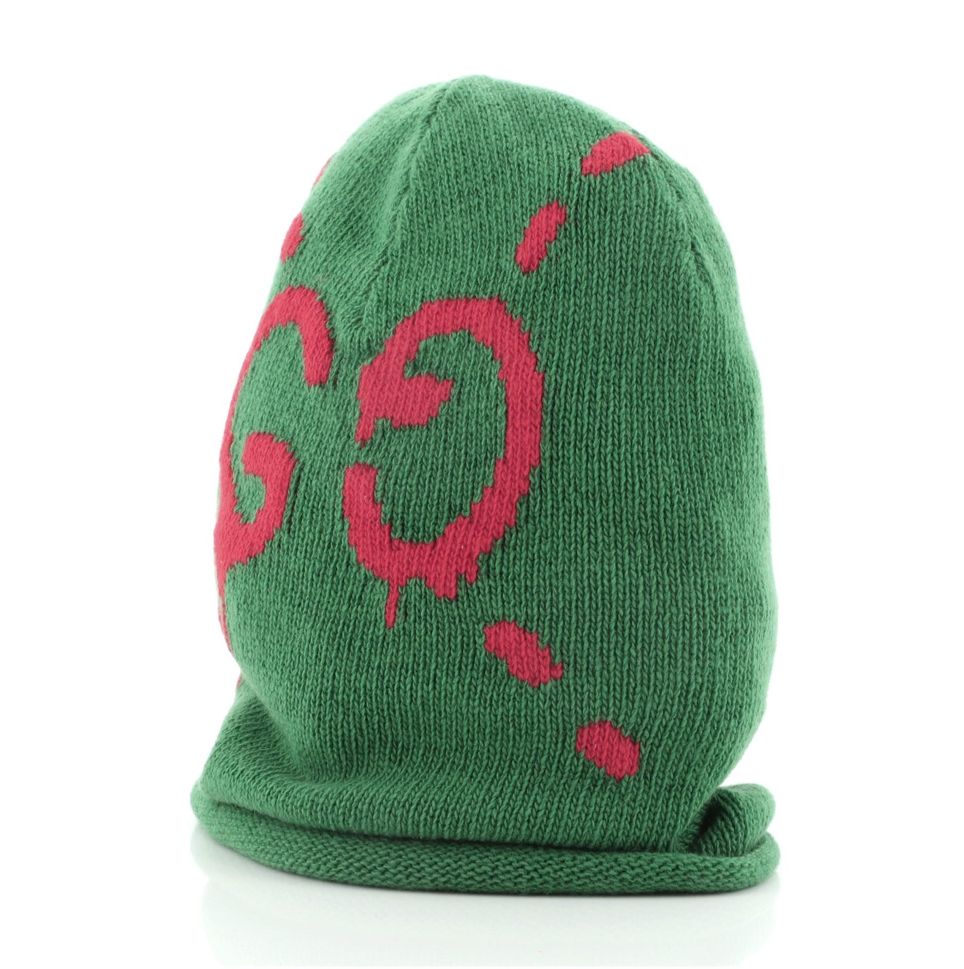 Gucci Guccighost Knit Beanie Wool
Green Beanie Wool

Condition Details: Light pilling on exterior and in interior.

50681MSC

Height 