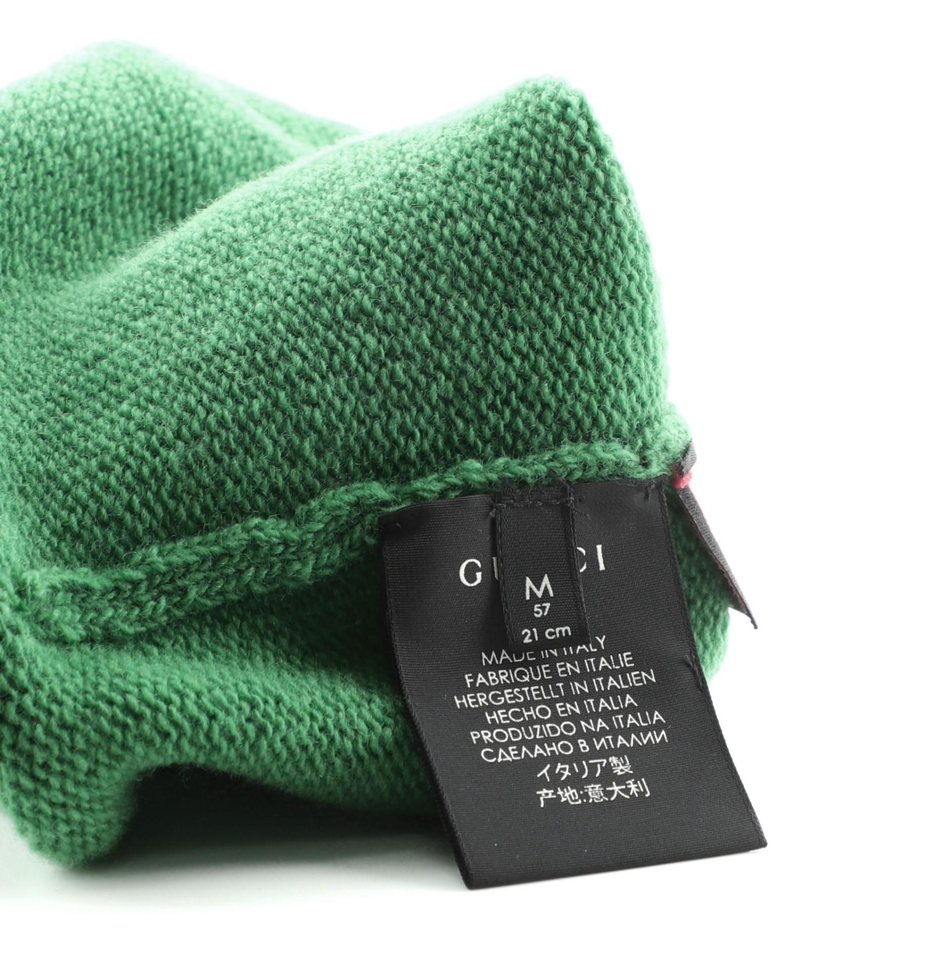 Gray Gucci Guccighost Knit Beanie Wool Green