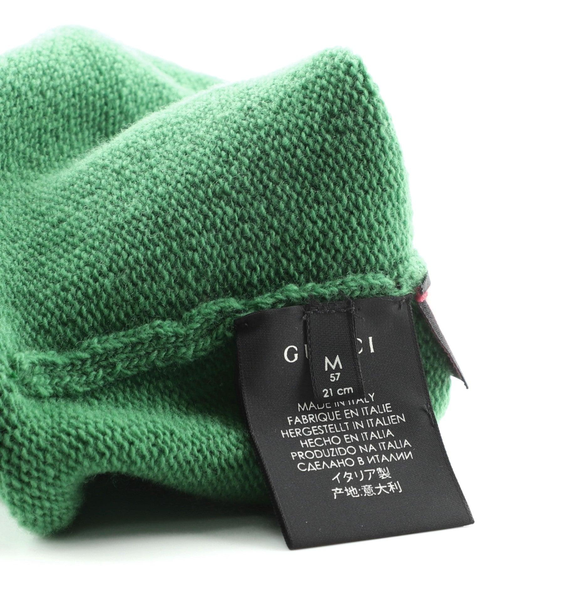 Women's Gucci Guccighost Knit Beanie Wool Green