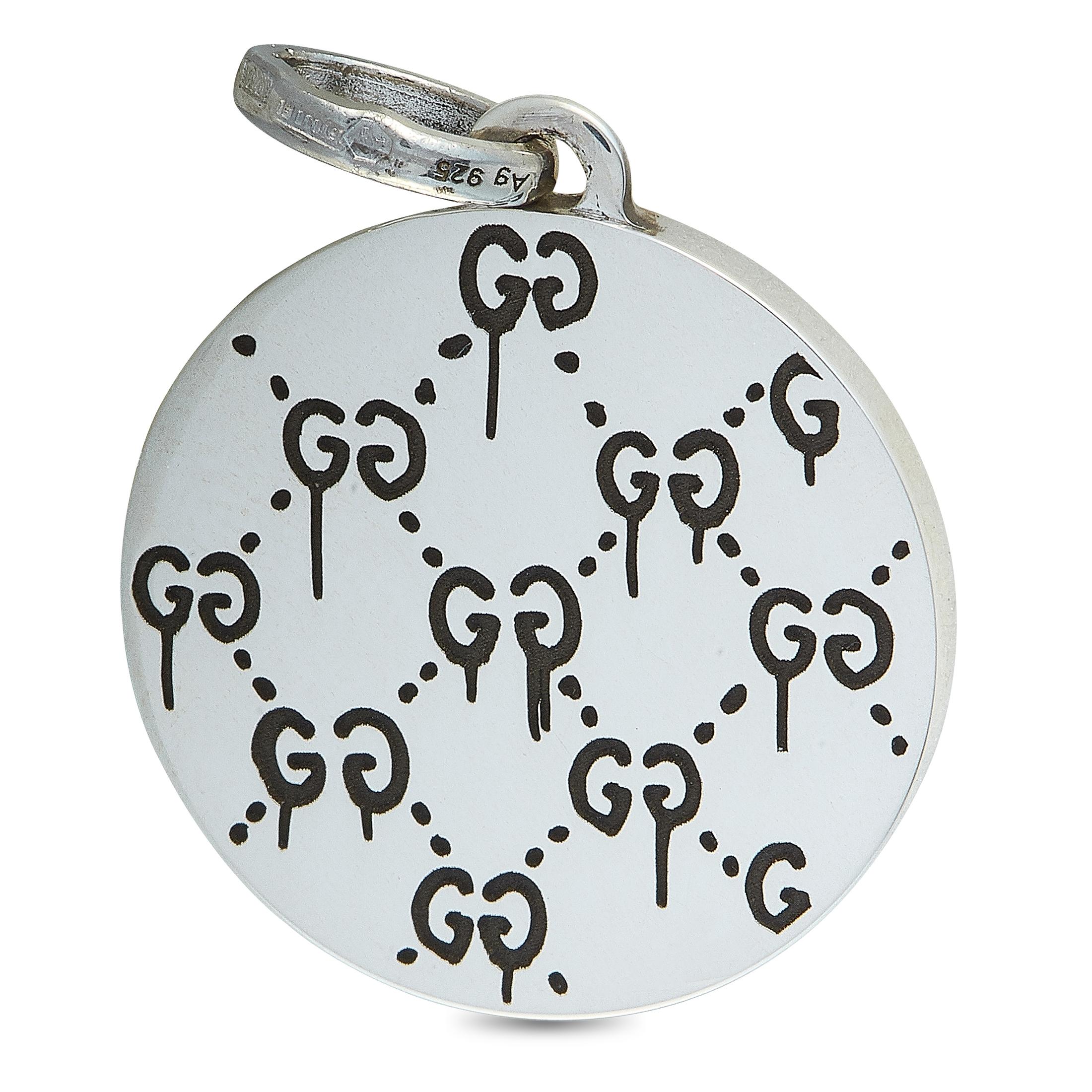 The Gucci “GucciGhost” charm is made of silver with aureco black finish and enamel and weighs 5 grams. The charm measures 1” in length and 0.75” in width.
 
 This item is offered in brand new condition and includes the manufacturer’s box and papers.