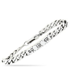 Gucci GucciGhost Sterling Silver Bracelet Size 18