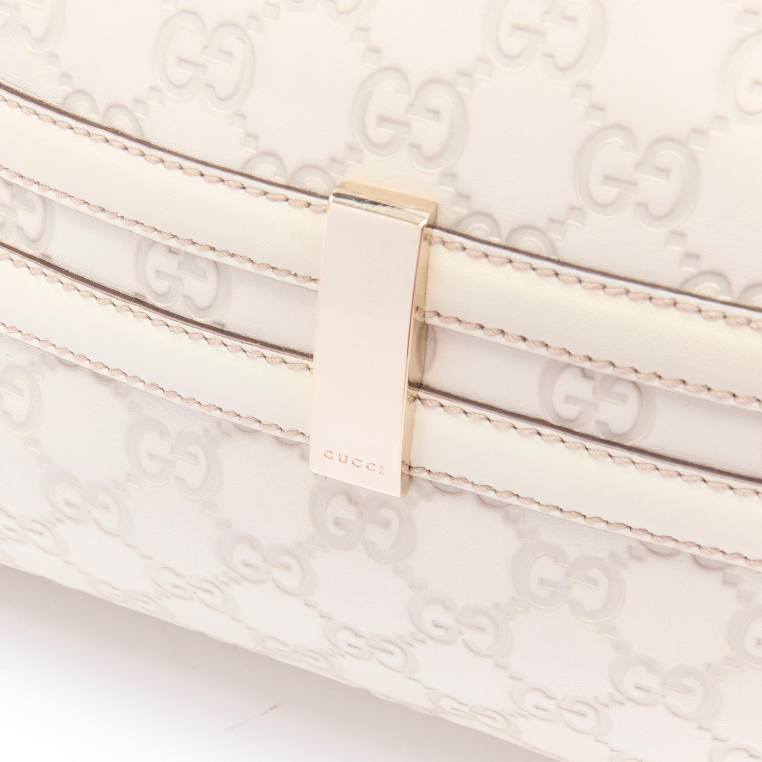 GUCCI Guccisima Wave Boston white monogram emboss Horsebit Bamboo Boston bag 3