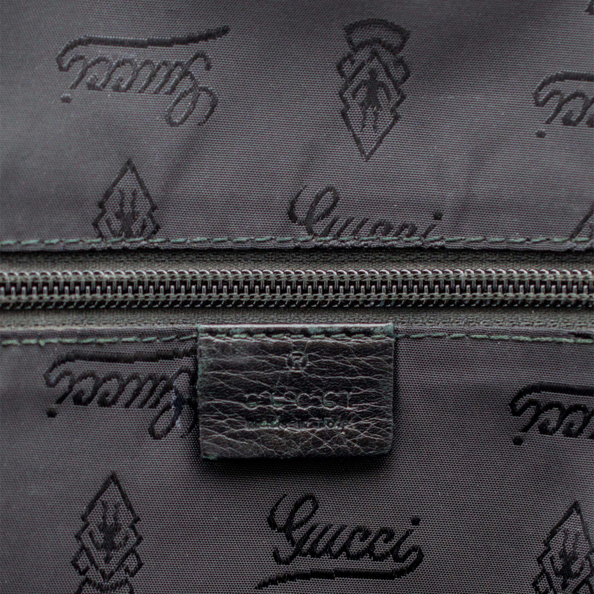Gucci Guccissima 246414 Mochila de asa superior de piel negra para hombre 4