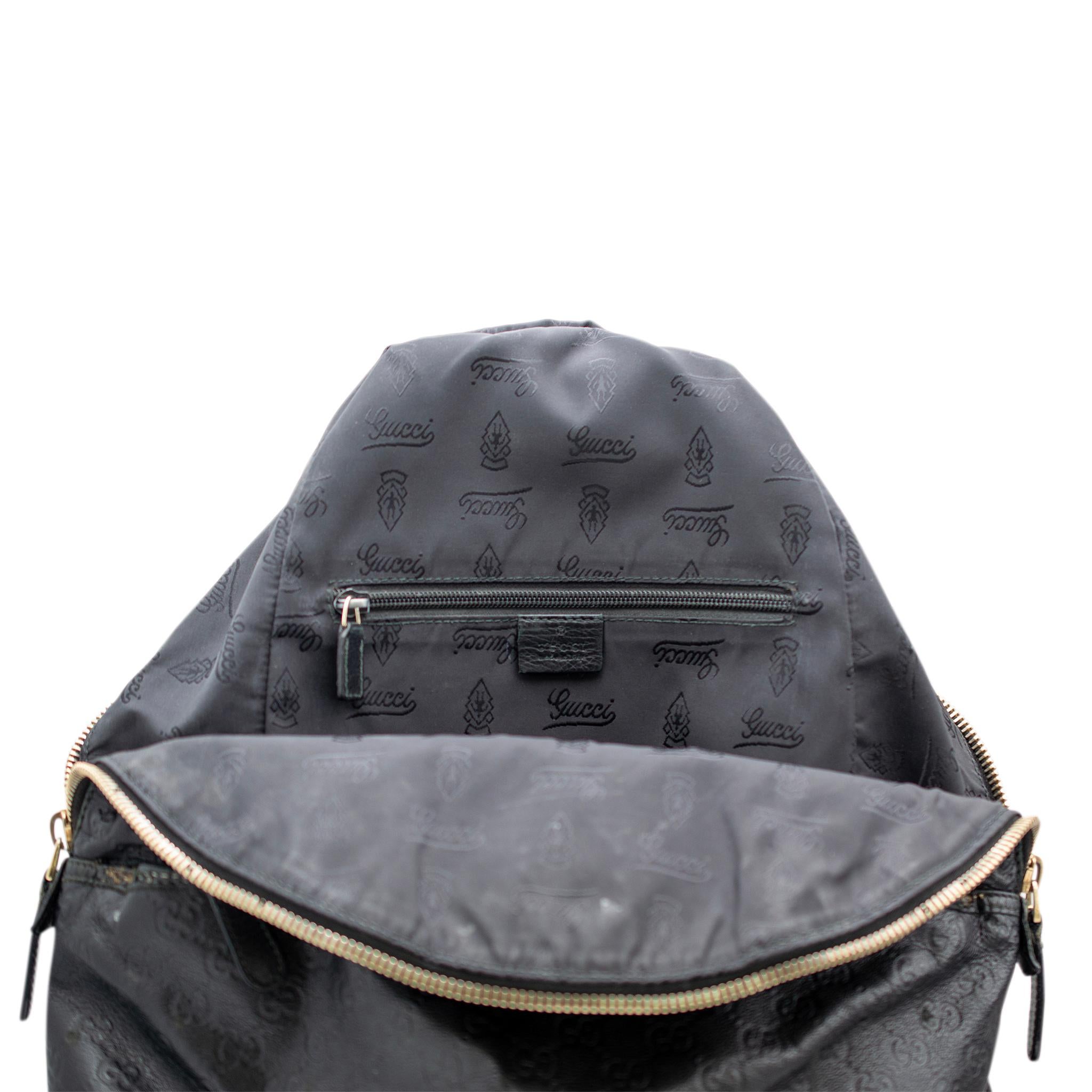 Gucci Guccissima 246414 Mochila de asa superior de piel negra para hombre 5