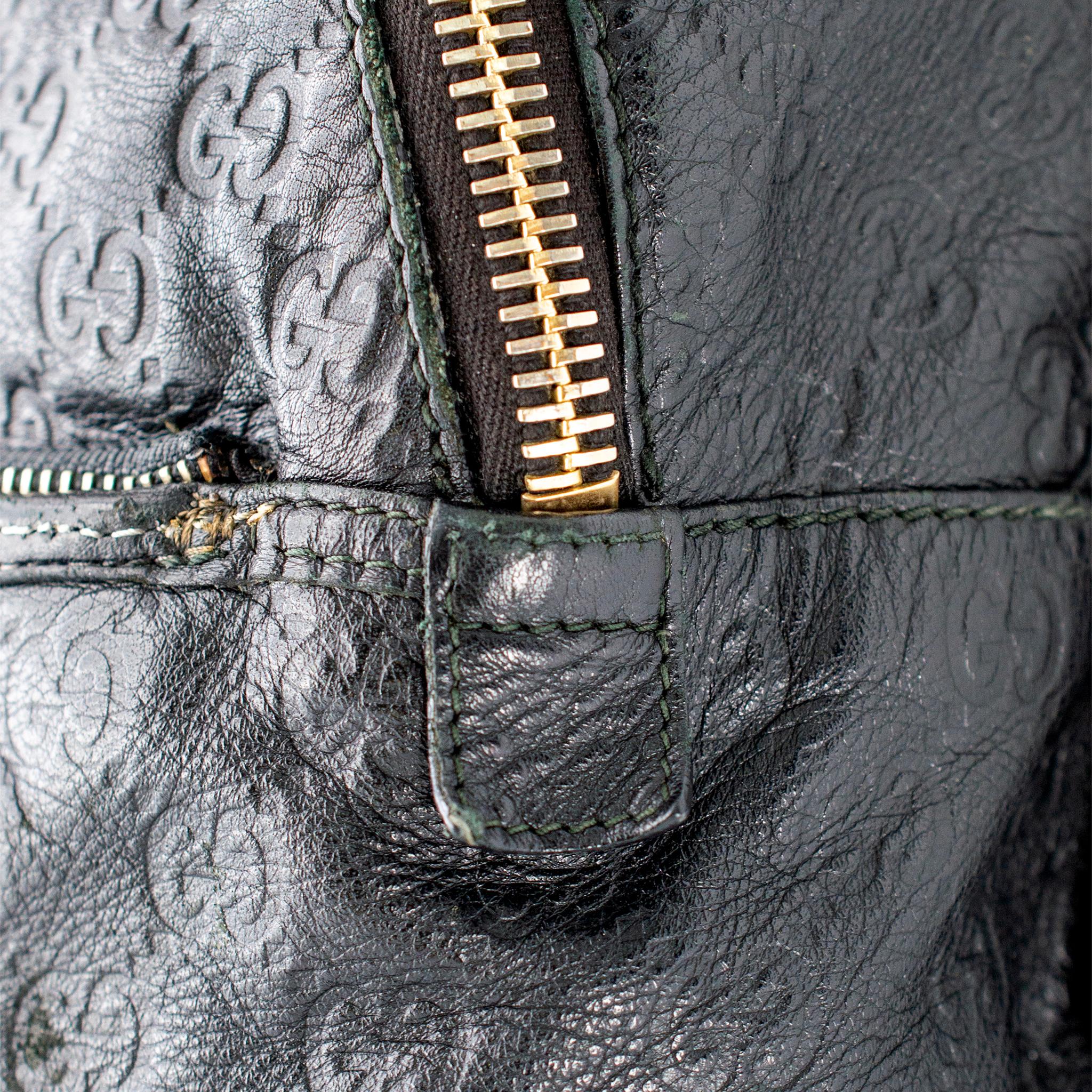 Gucci Guccissima 246414 Mochila de asa superior de piel negra para hombre 8