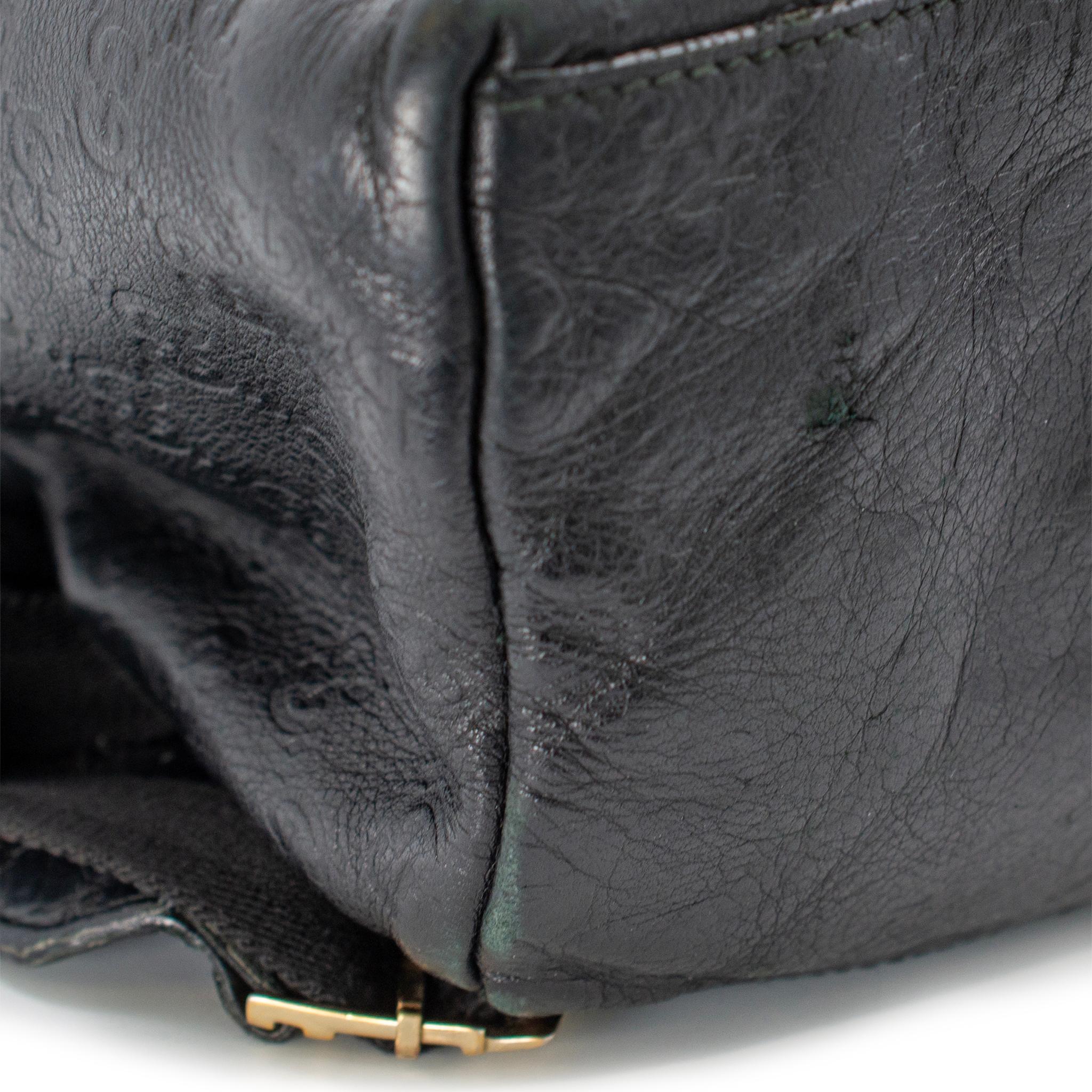 Gucci Guccissima 246414 Mochila de asa superior de piel negra para hombre 2