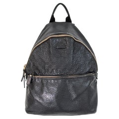 Gucci Guccissima 246414 Schwarzer Herren-Rucksack aus Leder mit Griff oben