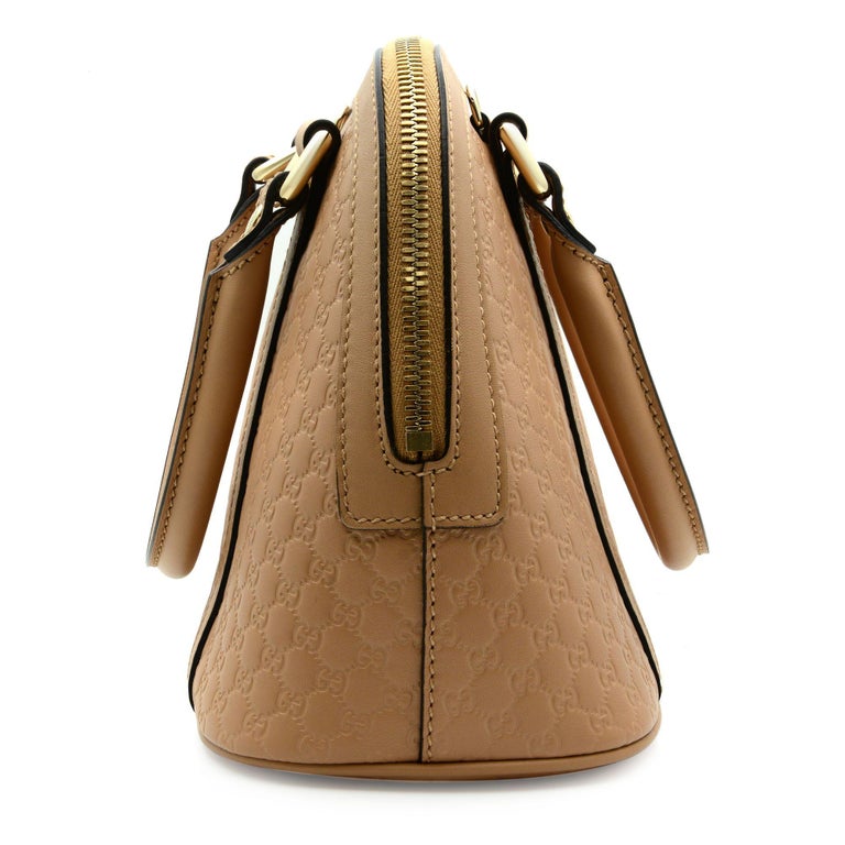 Gucci Guccissima Beige Leather Convertible Micro GG Small Dome Satchel Bag  at 1stDibs