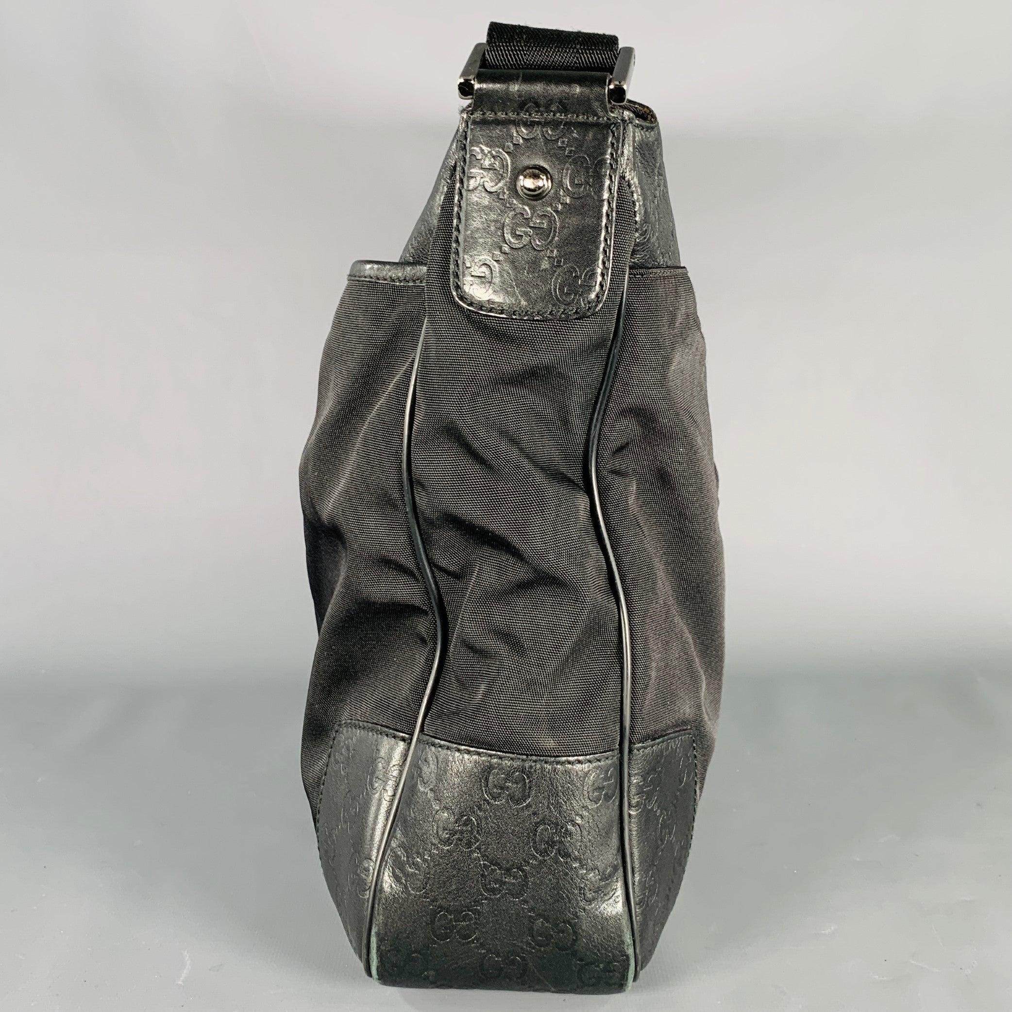 GUCCI Guccissima Bolso Mensajero Piel Nylon Repujado Negro en venta 1