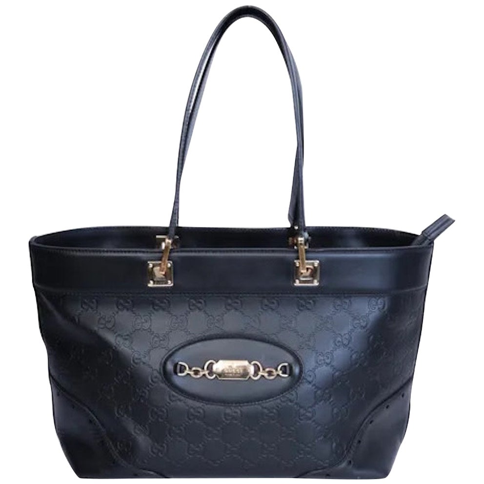 Gucci Guccissima Black Medium Punch Tote (145996)