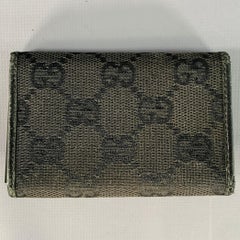 GUCCI Guccissima Black Natural Monogram Leather Canvas Bamboo Six Ring Key Holder