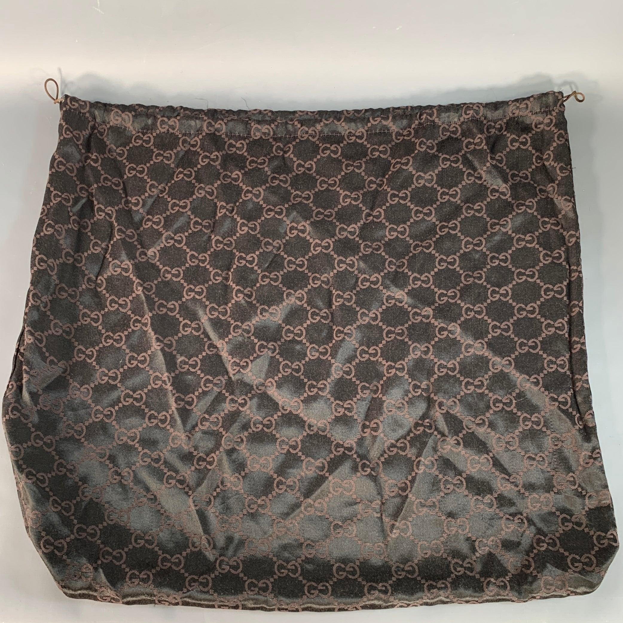 GUCCI Guccissima Brown Beige Monogram Canvas Leather Trim Messenger Bag For Sale 6