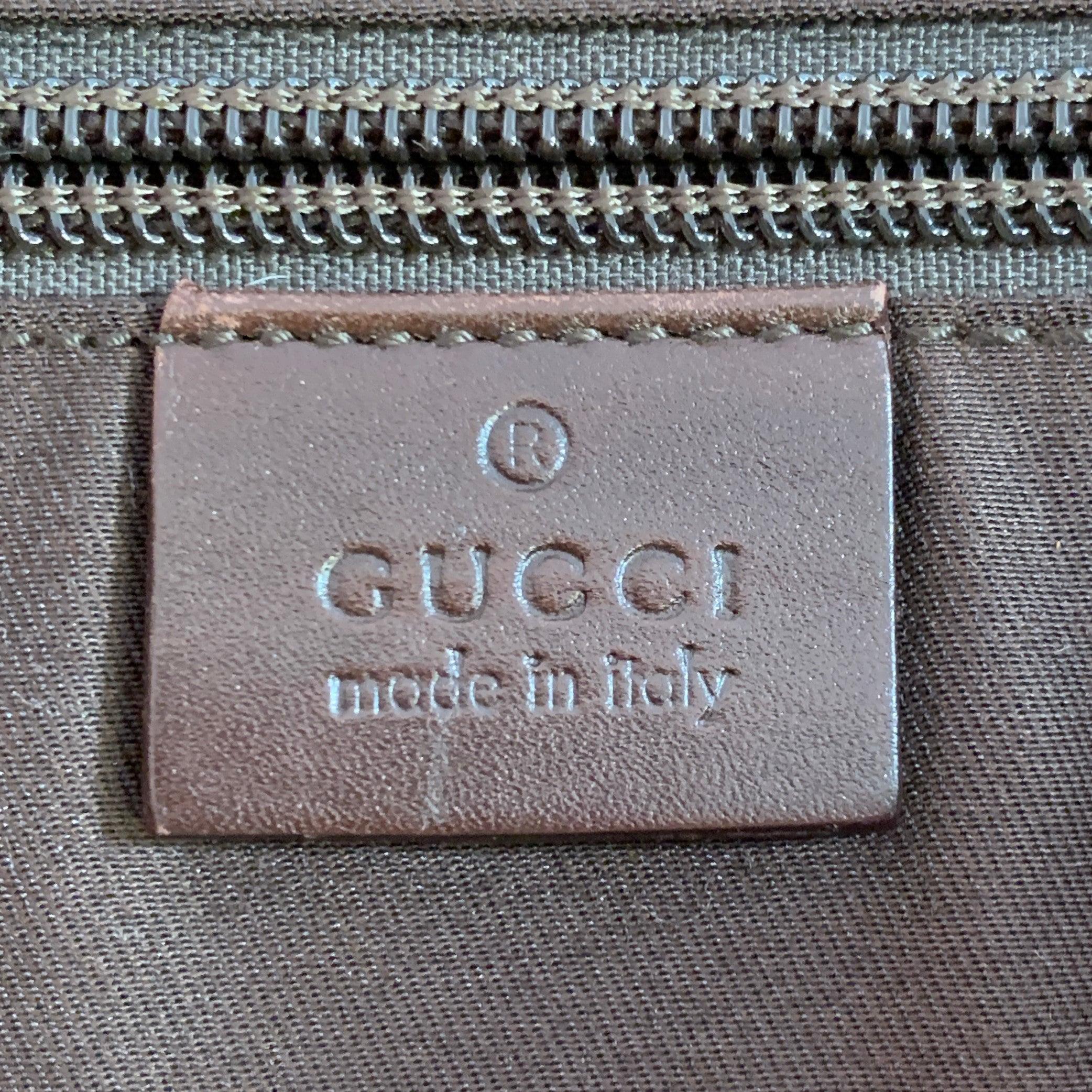 GUCCI Guccissima Brown Beige Monogram Canvas Leather Trim Messenger Bag For Sale 3